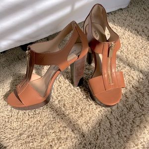 Zip up high heels, worn once